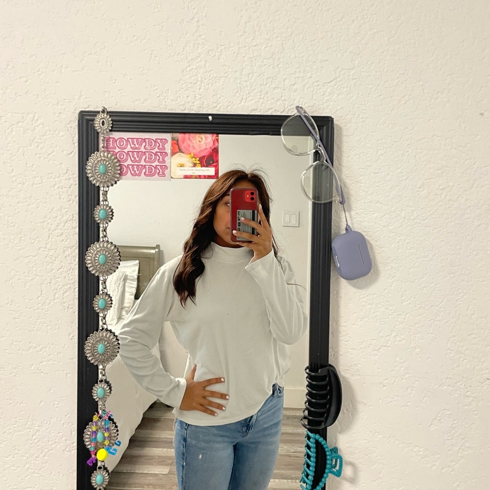 Plain White Turtleneck !